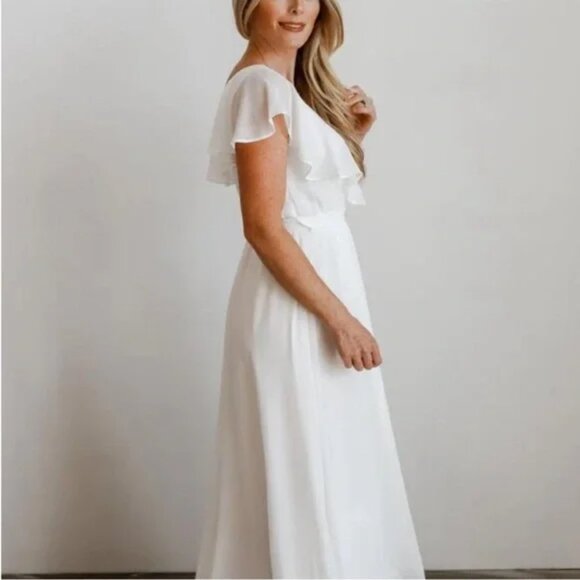 Baltic Born Katya Ruffle Maxi Dress in White NWT - Picture 2 of 4